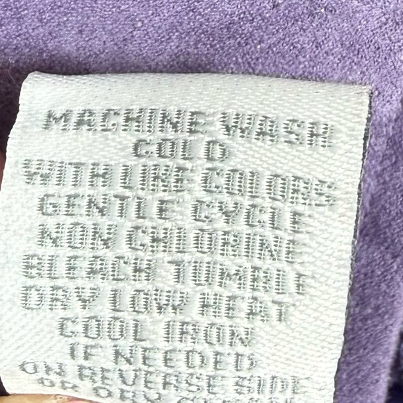 Dressbarn Woman Faux Suede Collarless Swing Jacket 3/4 Sleeve Purple Size 18W - Picture 6 of 6